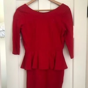 Red Peplum Dress